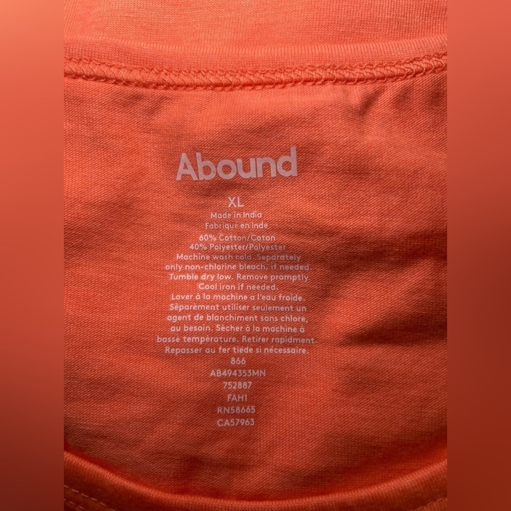 Abound Coral Sleeveless Tank Top XL New | Cotton Blend Casual Tunic - Picture 5 of 5